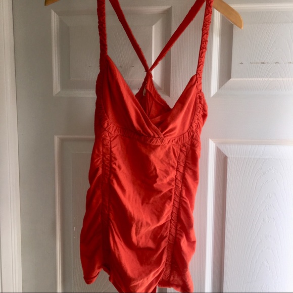 Anthropologie Red Scrunch Top - Picture 2 of 5